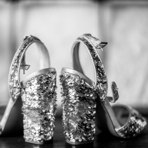 zapatos de tacón de lentejuelas